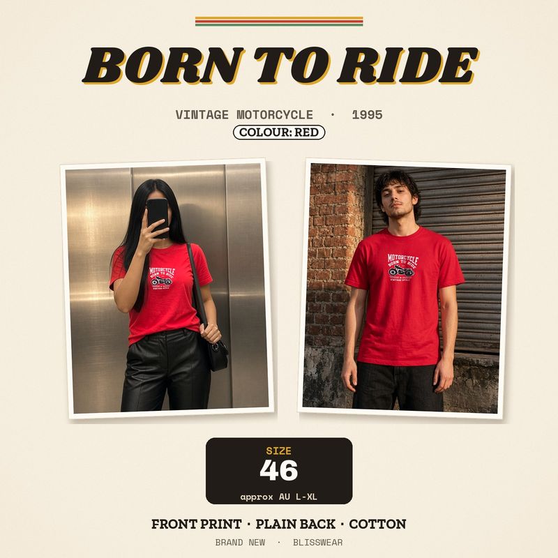 Born to Ride printed cotton tee by Blisswear