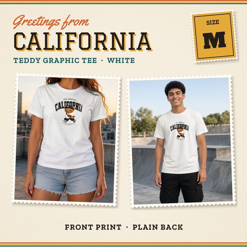 California Teddy printed cotton tee by Blisswear