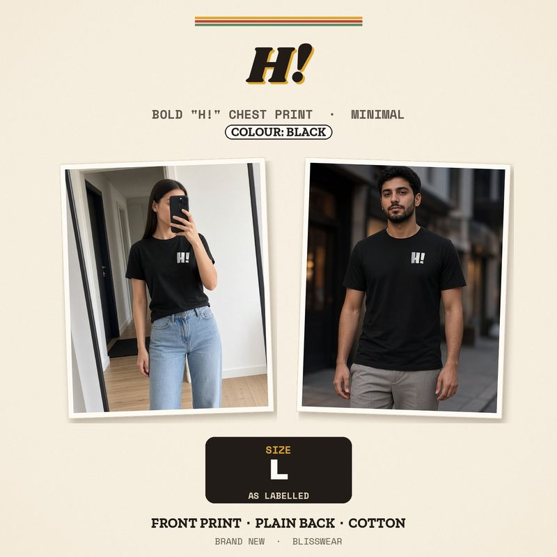 H! printed cotton tee by Blisswear