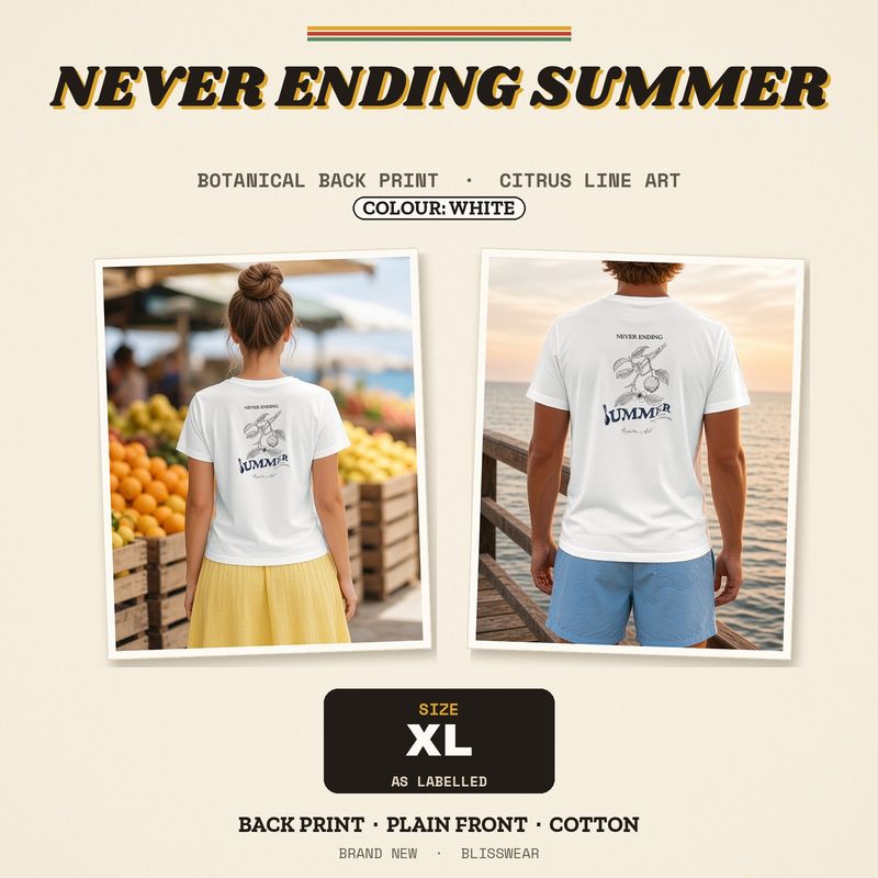 Never Ending Summer printed cotton tee by Blisswear
