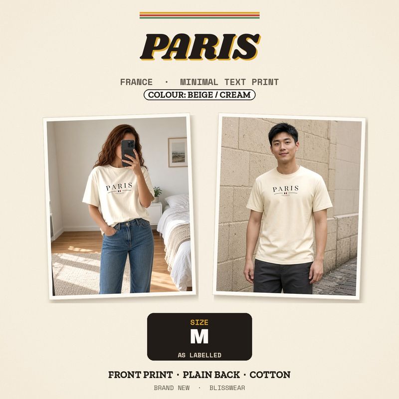Paris printed cotton tee by Blisswear