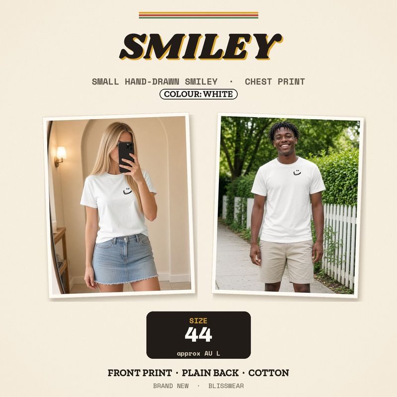 Small Smiley printed cotton tee by Blisswear