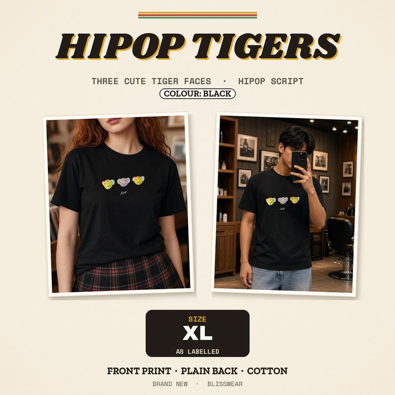 Three Tigers printed cotton tee by Blisswear