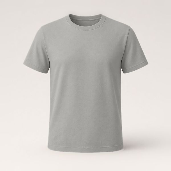 Heather Grey plain cotton tee