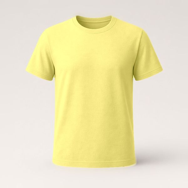 Pastel Yellow plain cotton tee