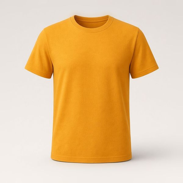 Mustard Orange plain cotton tee