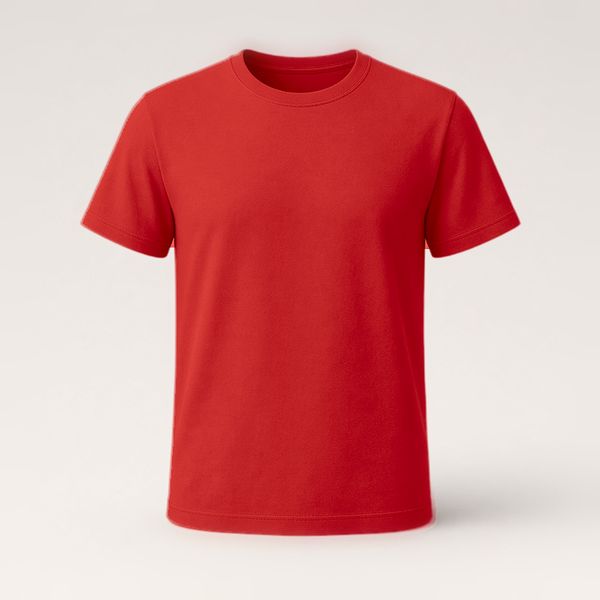 Bright Red plain cotton tee