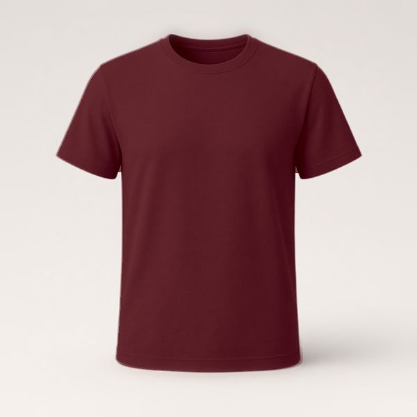 Burgundy plain cotton tee