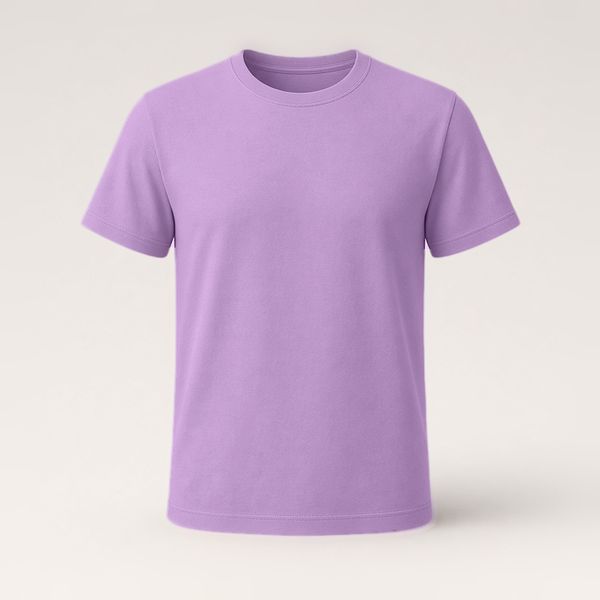 Lilac plain cotton tee