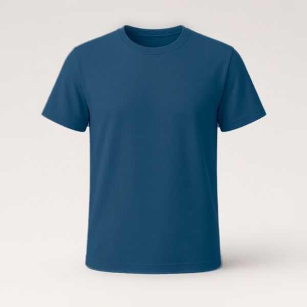 Petrol Blue plain cotton tee